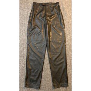 Wildlife Sportswear Black Faux Leather Pants Size 8 Straight Leg Biker Moto